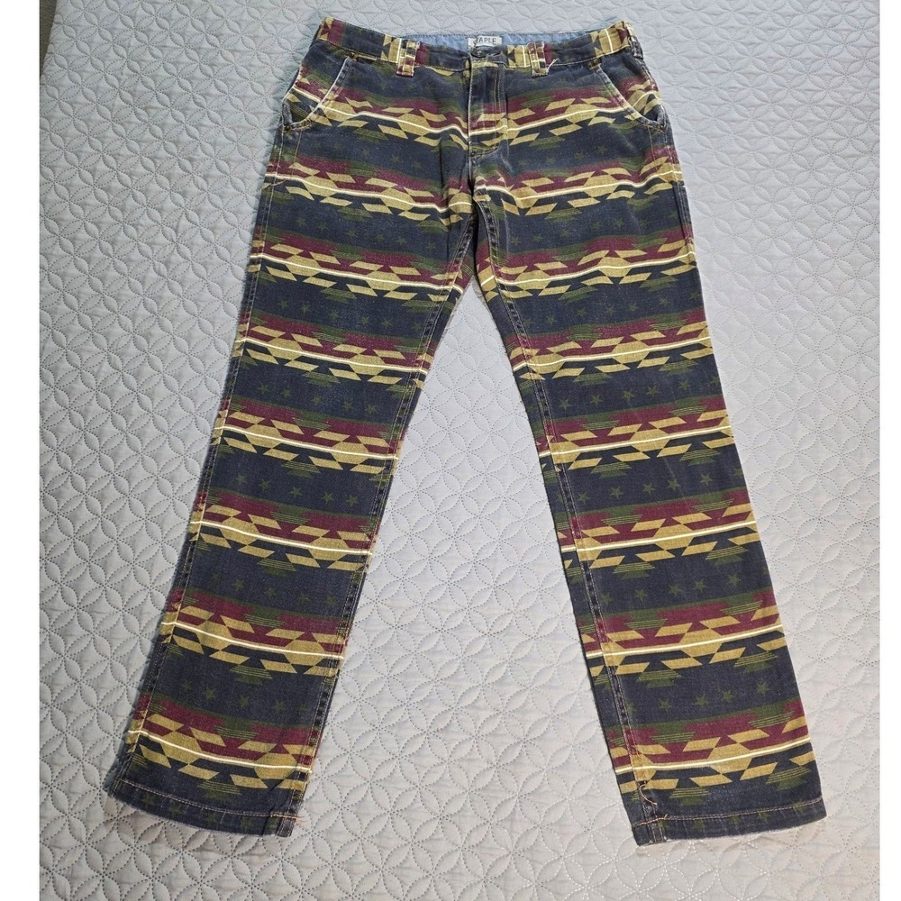 Staple Pigeon‎ Mens Southwestern Geometric Print Pants Multicolor Streetwear 34
